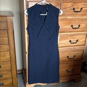 Tribal Navy Sleeveless V-Neck Midi Dress